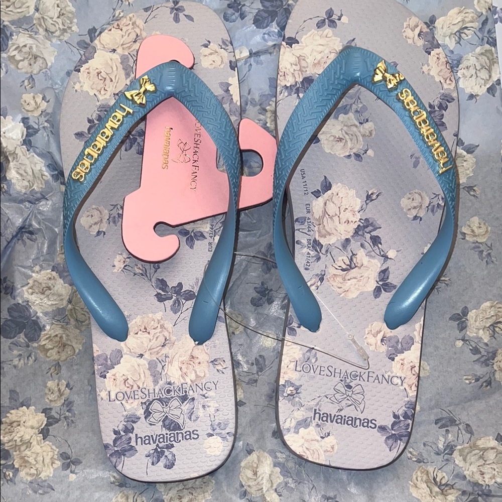 Havaianas LOVESHACKFANCY SIZE 10 💙🦋🩵🎀💖